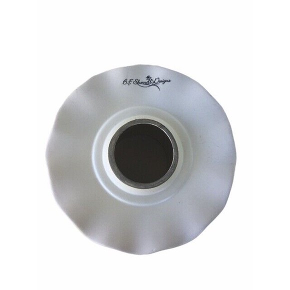 BF SHERRILL CHRISTMAS POINTSETTIA EMBOSSED CERAMIC CANDLE TOPPER Holiday SHADE - Picture 4 of 5